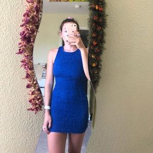 BLUE LACE BODYCON DRESS